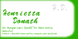 henrietta donath business card